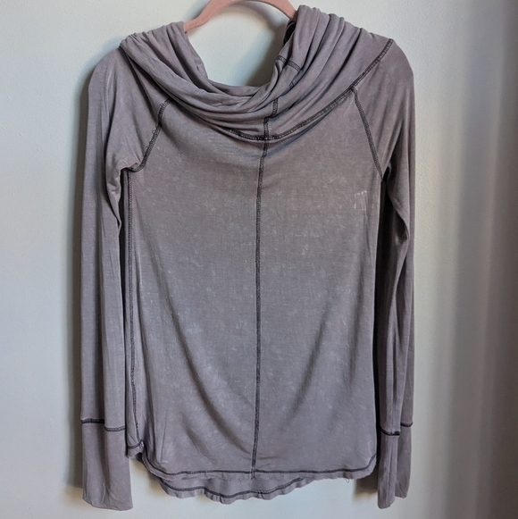 FREE PEOPLE Soft Pink We The Free Cosmo Cowl Bohemian Long Sleeve Top Size Small - Picture 14 of 14